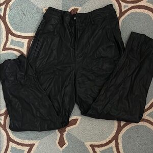 Men's Black Leather Pants